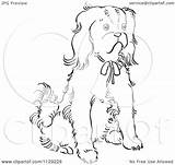 King Charles Cavalier Spaniel Coloring Clipart Dog Pages Outlined Sitting Cartoon Picsburg Vector Getcolorings Colorings Printable Royalty sketch template
