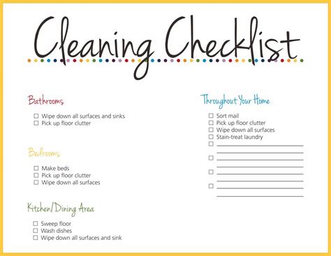 10 Best Daily Cleaning Checklist Printable