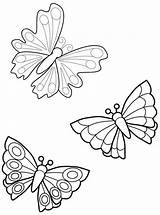 Butterflies Coloring Butterfly Three Para Drawings Colorear Mariposas Color Flower Lotus Plants Dibujos Mariposa Pages Pots Potted Planters Pot Outline sketch template