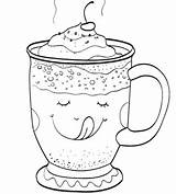 Coloring Pages Chocolate Christmas Cup Printable Coffee Hot Fall Kids Printables Cups Clipart Adults Latte Print Autumn Winter Template Mug sketch template