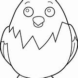 Chick Coloring Baby Posing Eggshell Standing His sketch template