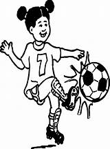 Soccer Coloring Girl Playing Football Pages Wecoloringpage Getcolorings Getdrawings Color Printable Colorings sketch template