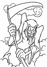 Scary Coloring Pages Grim Reaper Kids sketch template