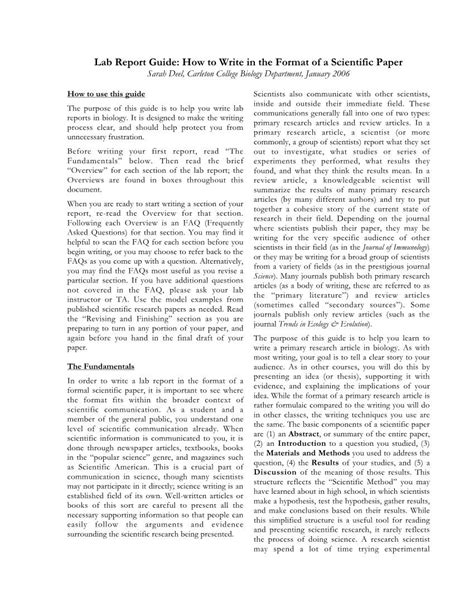 lab report guide   write   format   scientific paper