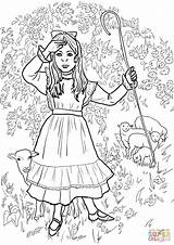 Coloring Bo Peep Little Nursery Rhyme Pages Printable Sheep Rhymes Lost Goose Mother Drawing Her Has Popular Supercoloring sketch template