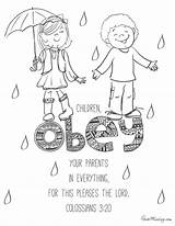 Coloring Bible Pages Obey Kids Verses Printable Parents Children Color Printables Sheets School Verse God Teach Obedience Dltk Ephesians Preschool sketch template