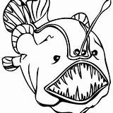 Angler Fish Coloring Pages Getdrawings Getcolorings Drawing Kids sketch template
