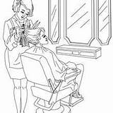 Coloring Pages Hair Hairdresser Salon Job Hairstyle Done Girl Her sketch template