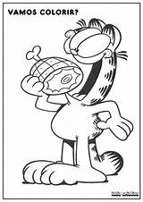 Garfield Comendo Gato Hamburguer Garfiel Trickfilmfiguren Carrinho Malvorlage Riscos Graciosos Kategorien sketch template