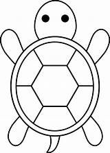 Turtle Clip Colorable Cute Line Sweetclipart sketch template