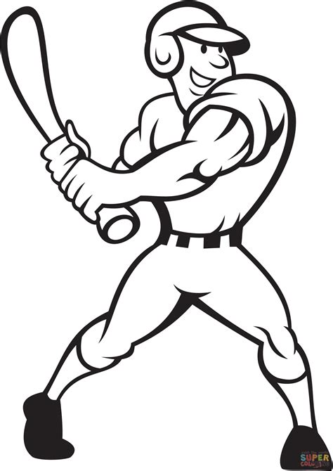 baseball player batting side coloring page  printable coloring pages