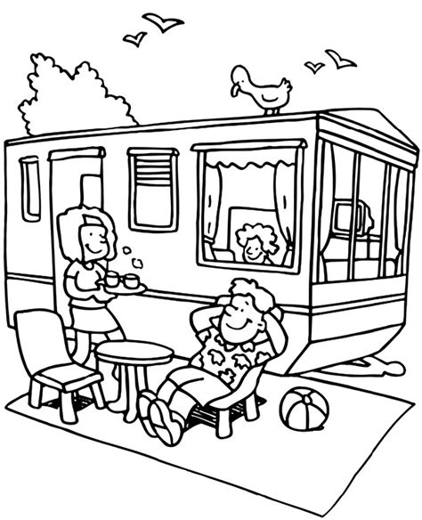 summer camping coloring page camper topcoloringpagesnet