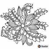 Coloring Pages Flower Flowers Zentangle Mandala Embroidery Designs Machine Sheets Adult Choose Board sketch template