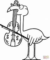 Flamingo Flaming Geige Flamingos Ausmalbild Viool Violin Flamenco Flamant Colorir Desenhos Tocando Speelt Spielt Kleurplaten Kolorowanki Mamydzieci Flamencos Druku Niezwykły sketch template