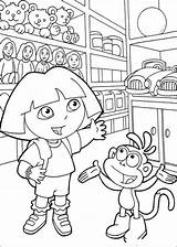Coloring Dora Pages Toy Shop Explorer Store Clipart Drawing Kids Nick Jr Printable Toys Pet Cartoon Colouring Sheets sketch template