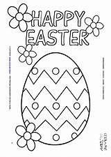 Easter Happy Coloring Egg Pages sketch template