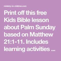 palm sunday kids sunday school lesson bible  kids bible