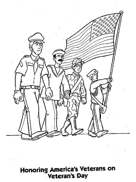 kids honor veterans  veterans day coloring pages projects