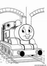 Easy Coloring Thomas Train Pages Kids Printable Color sketch template