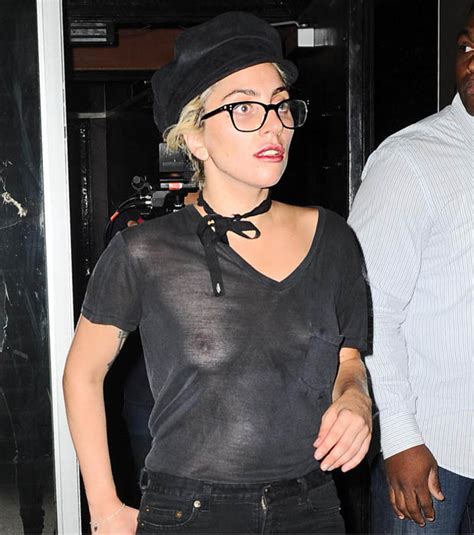 flash ion victim braless lady gaga completely exposed as cameras turn top see through daily star