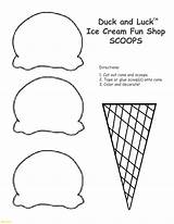 Ice Cream Cone Coloring Pages Scoop Cones Drawing Printable Print Scoops Template Duck Sheet Craft Printables Luck Snow Color Kids sketch template
