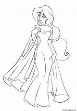 Coloring Princess Disney Dress Wedding Jasmine Pages Printable Color Book Print sketch template