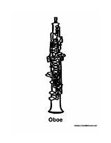 Oboe Coloring Pages Instrument Colormegood Music sketch template