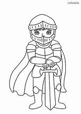 Knight Coloring Sword Cape Sweet Knights Pages sketch template
