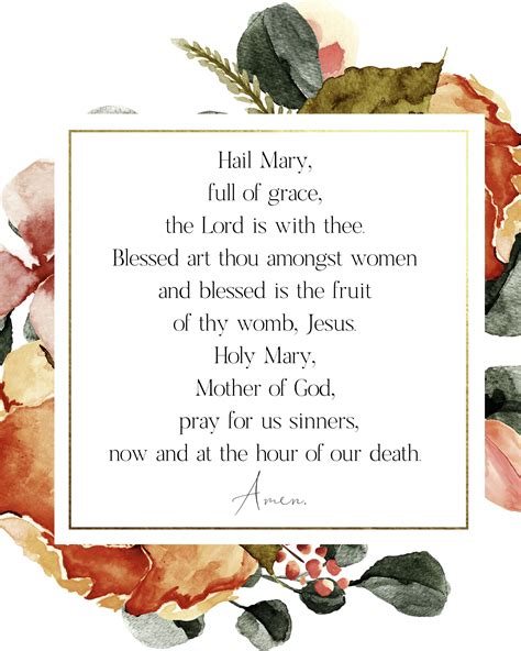 hail mary prayer print quote prints quote wall art etsy