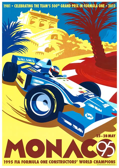 monaco  vintage racing poster racing posters grand prix posters