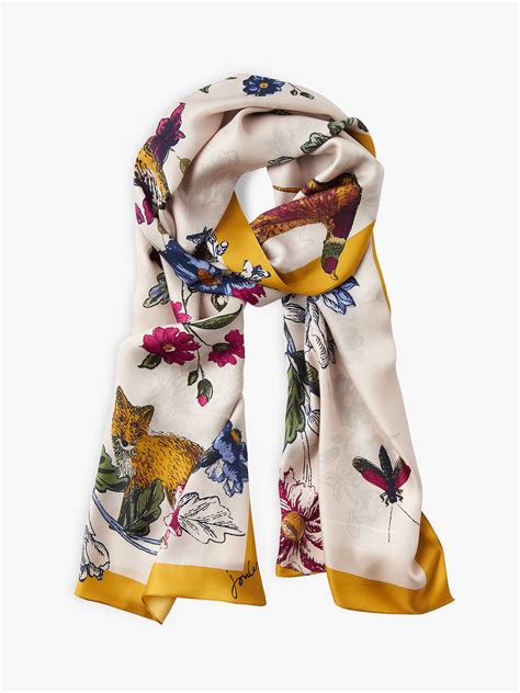 joules woodland floral hampton silk scarf multi  john lewis partners