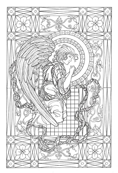 angel instant  adult coloring sheet  angelsiconsandart