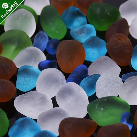 100g Lot Faux Sea Glass Beads Frosted Glass Bulk Sea Glass In Jewelry