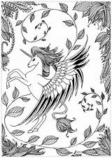 Licorne Unicorni Licornes Adulti Unicorno Leggende Leen Margot Miti Unicorns Justcolor Majestueuse Facili Stampare Gratuit sketch template