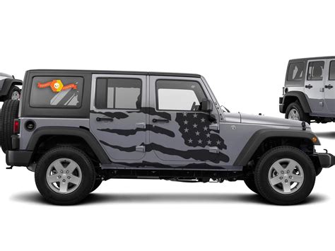 jeep wrangler    door custom vinyl decal kit patriot