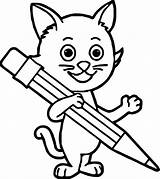 Coloring Pen Pages Writing Cat Printable Text Colouring Kids Getdrawings Getcolorings Wecoloringpage sketch template