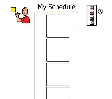 visual schedule template schedule template visual schedule unique