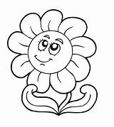 Flower Sunflower Coloring Pages Daisy Flowers Girl Printable Kids sketch template