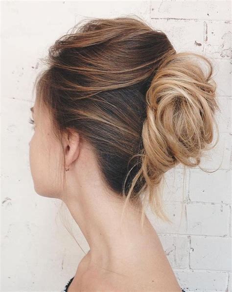 Messy Loose French Roll For Ombre Hair Thin Hair Updo French Twist