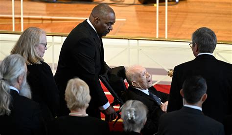 Former President Jimmy Carter Attending Rosalynn Carters Memorial