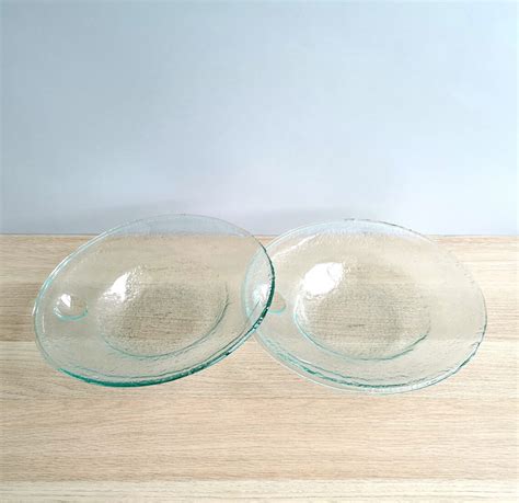 Set Of 2 Fused Glass Large Pasta Bowls Glass Pasta Bowls Etsy