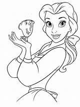 Princess Coloring Pages Belle Printable sketch template