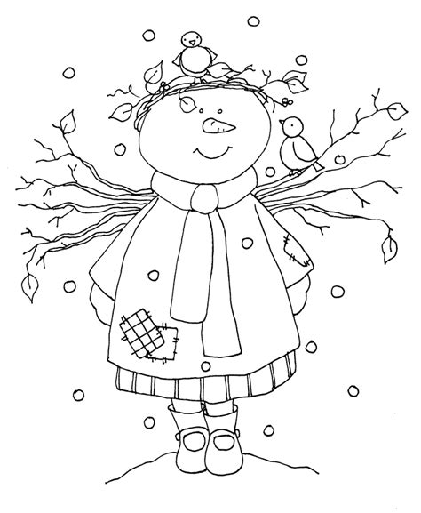 coloring page snow fairy