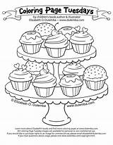 Coloring Pages Cupcakes Cupcake Cup Printable Adults Adult Cakes Cake Kids Sheets Tier Print Cute Colour Color Warhol Clipart Library sketch template