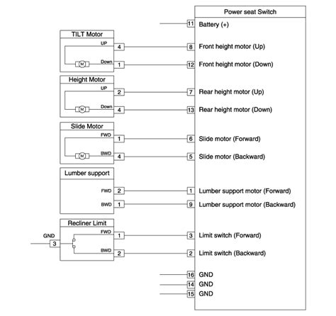 hyundai elantra power seat control switch schematic diagrams seat electrical
