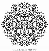 Motifs Mandala Ottoman Doodle sketch template