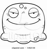 Blob Cartoon Clipart Vector Lineart Mascot Evil Character Pudgy Sad Outlined Thoman Cory Coloring sketch template