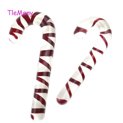 Tlemeny Crystal Glass Dildo Anal Wand Candy Cane Anal Massager Anal