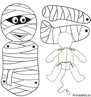mummy outline  kids drawing coloring pages