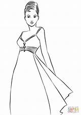 Coloring Pages Woman 1960 1960s Drawing Fashion sketch template